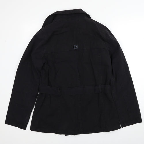 F&F Womens Black Pea Coat Coat Size 14 Button