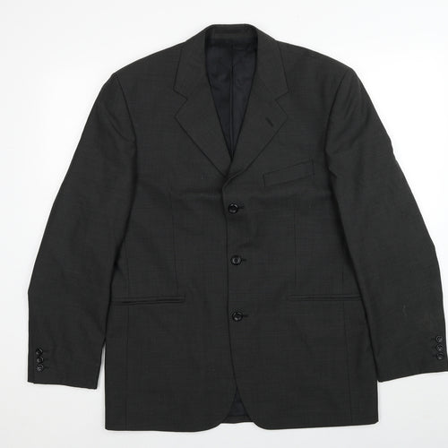 Burton Mens Grey Wool Jacket Suit Jacket Size 40 Regular