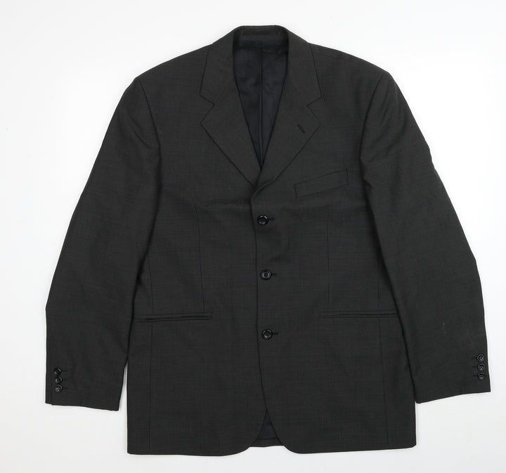 Burton Mens Grey Wool Jacket Suit Jacket Size 40 Regular