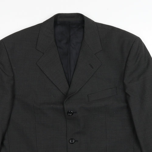 Burton Mens Grey Wool Jacket Suit Jacket Size 40 Regular