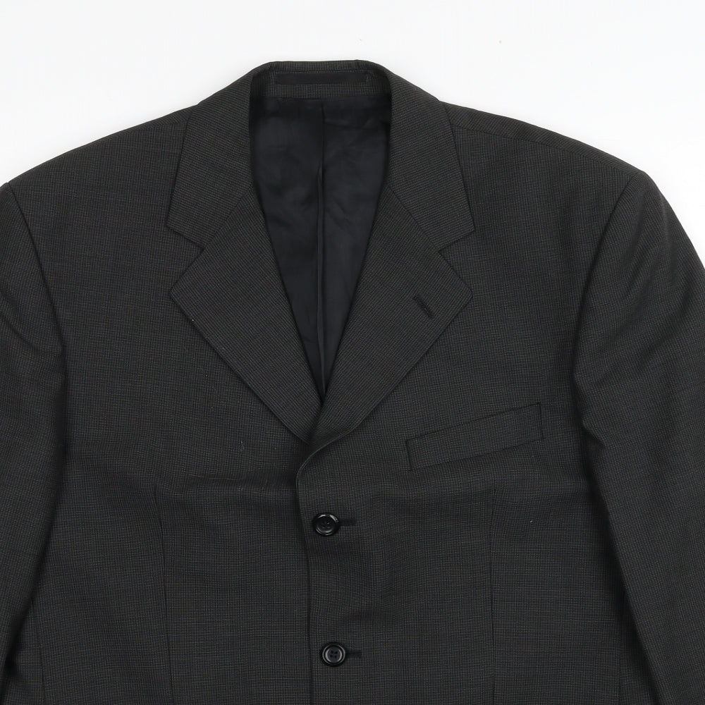 Burton Mens Grey Wool Jacket Suit Jacket Size 40 Regular