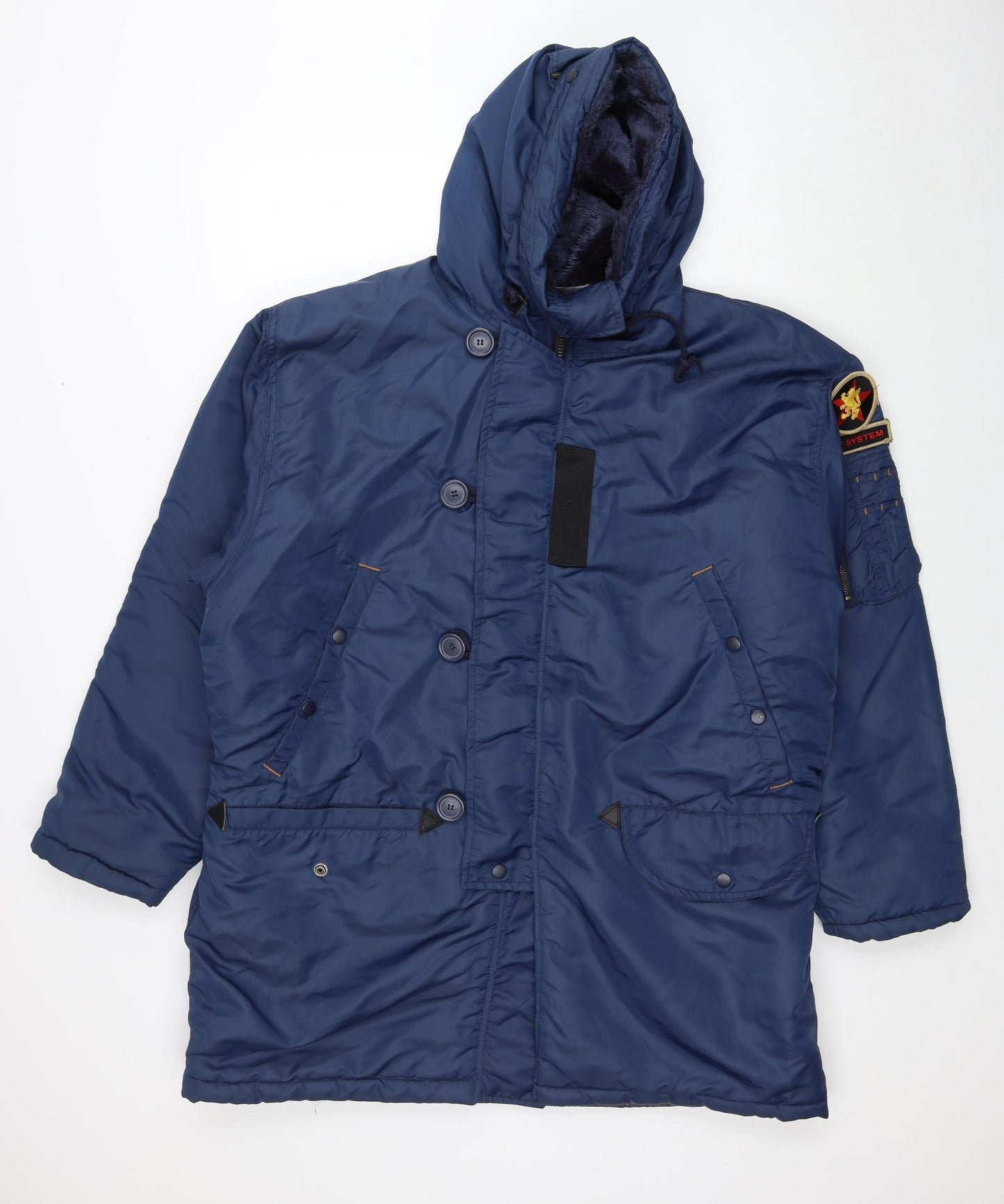 Blue System Mens Blue Rain Coat Coat Size L Zip