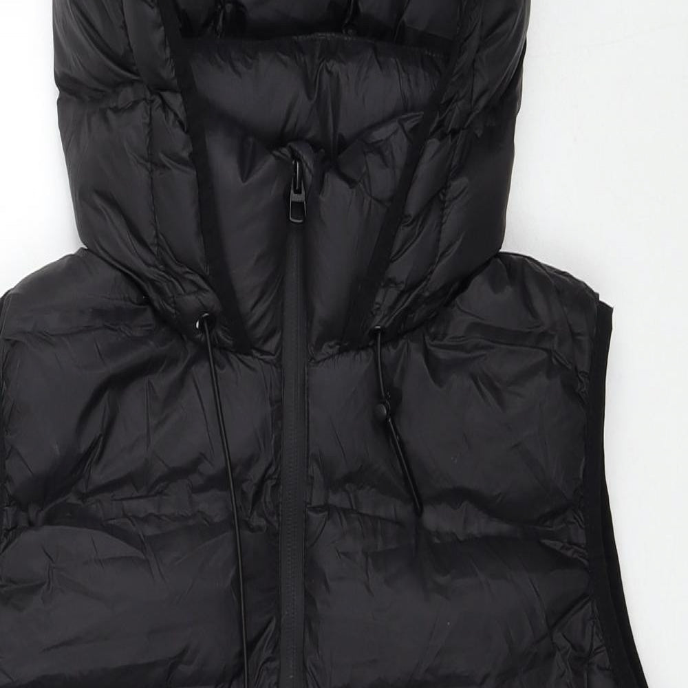 Zara Womens Black Gilet Jacket Size S Zip