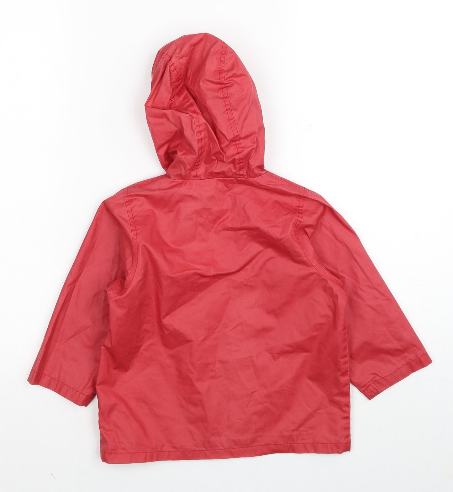 Mothercare Boys Red Rain Coat Coat Size 12-18 Months Zip - Noddy