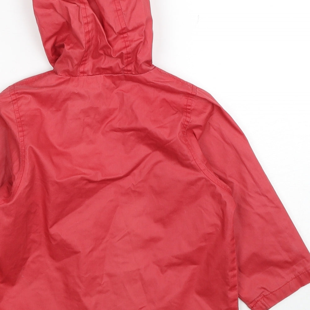 Mothercare Boys Red Rain Coat Coat Size 12-18 Months Zip - Noddy