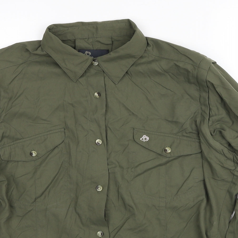 Craghoppers Womens Green Polyamide Basic Button-Up Size 18 Collared