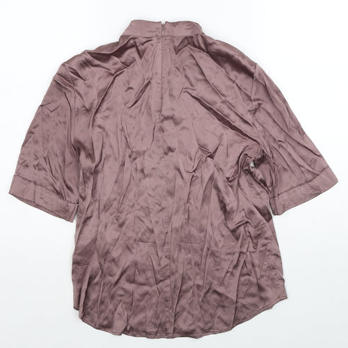 YAYA Womens Brown Viscose Basic Blouse Size 6 Mock Neck