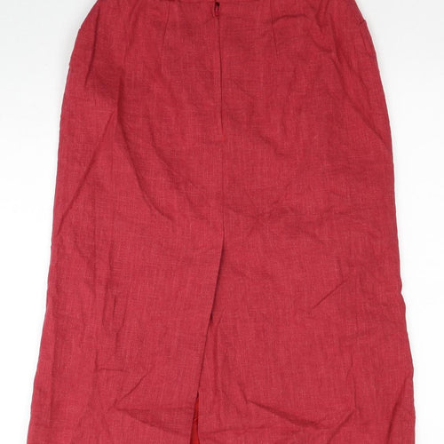 Preworn Womens Red Polyester A-Line Skirt Size 28 in Zip