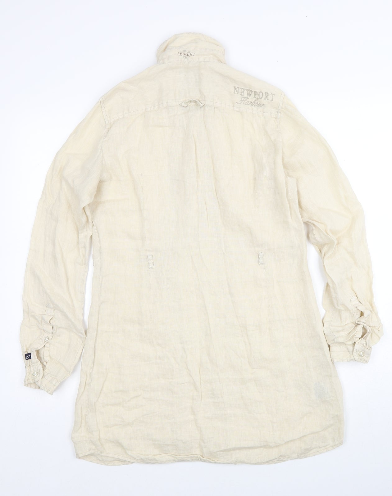 Gaastra Womens Beige Linen Shirt Dress Size S Collared Button