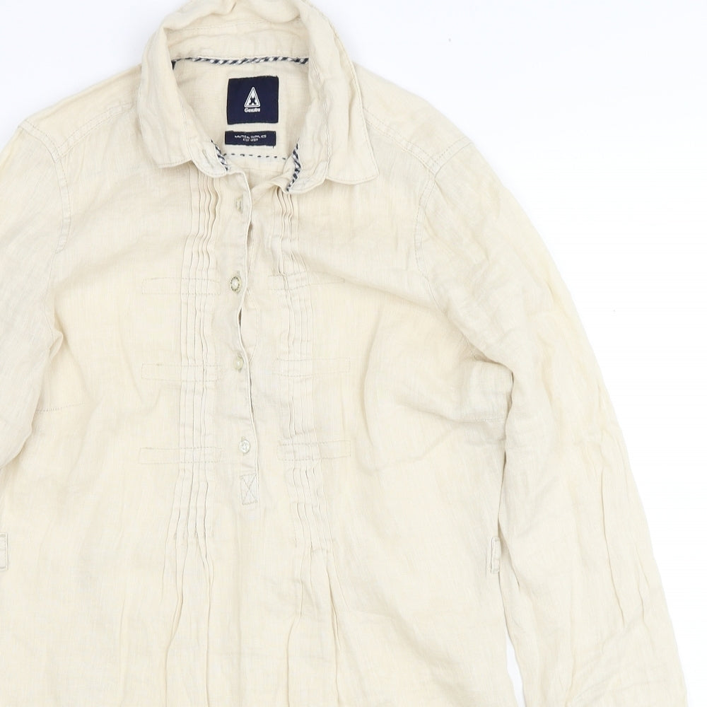 Gaastra Womens Beige Linen Shirt Dress Size S Collared Button