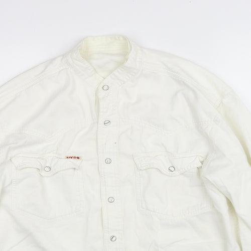 UVS Mens White Jacket Size M Snap