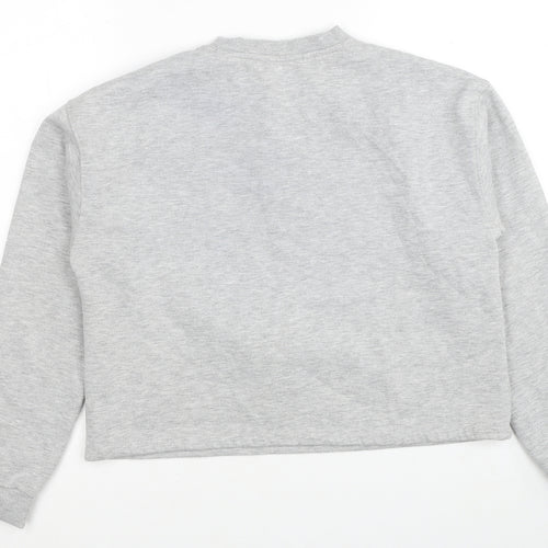 Lipsy Girls Grey Cotton Pullover Sweatshirt Size 13-14 Years Pullover - Christmas Pom Pom Detail