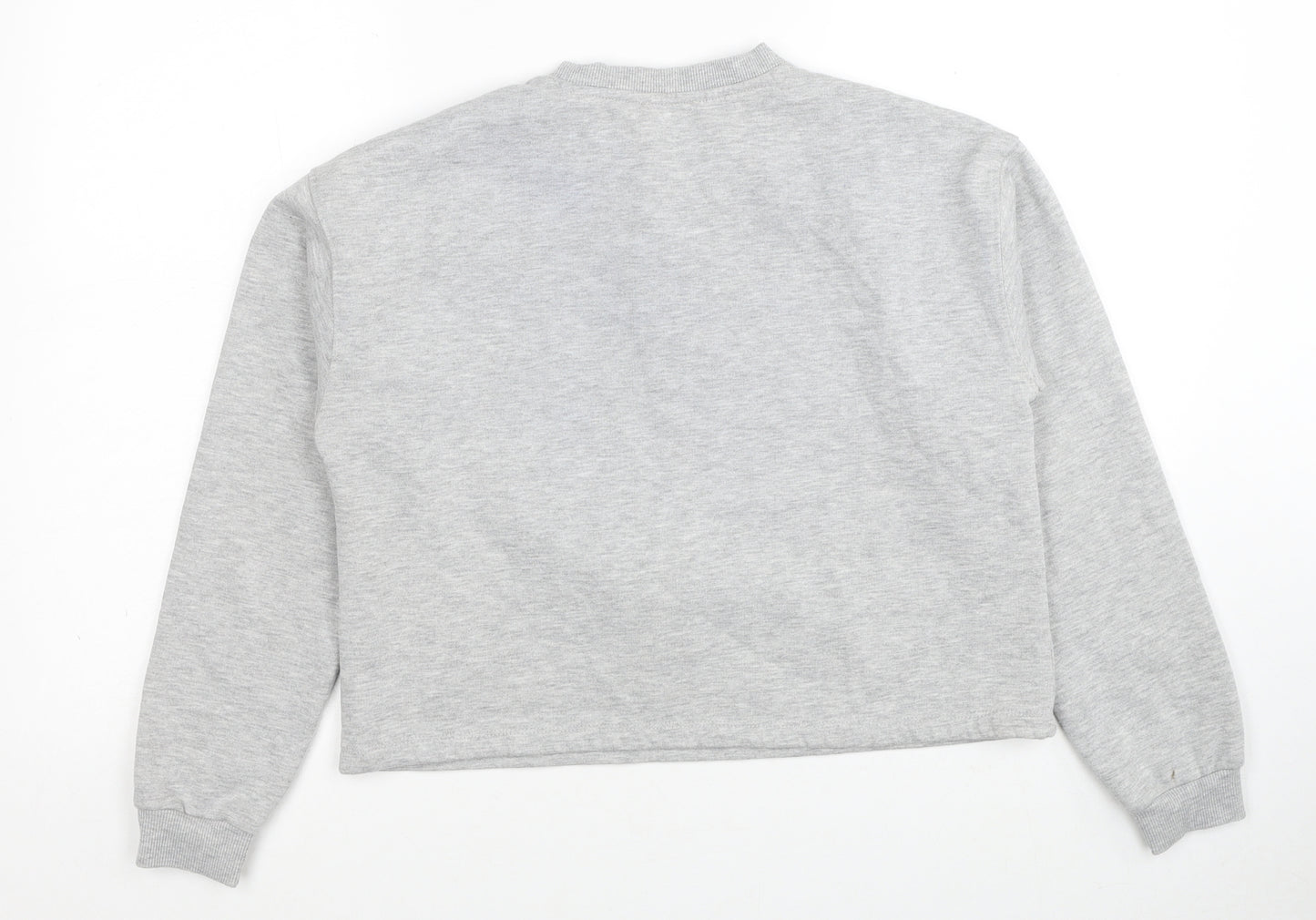 Lipsy Girls Grey Cotton Pullover Sweatshirt Size 13-14 Years Pullover - Christmas Pom Pom Detail