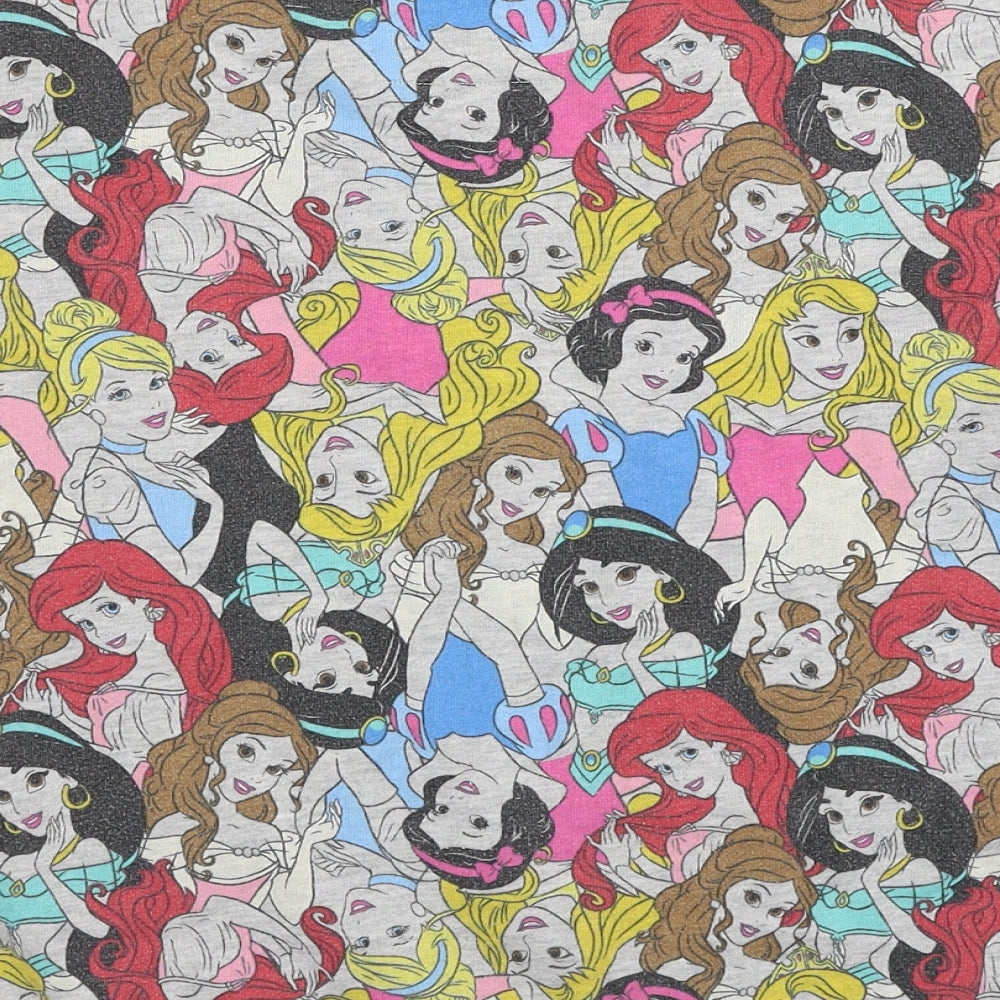 Disney Womens Multicoloured Geometric Cotton Pullover Sweatshirt Size L Pullover - Disney Princess
