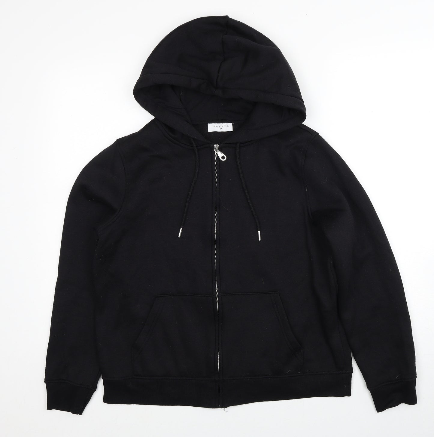 Papaya Womens Black Polyester Full Zip Hoodie Size M Zip