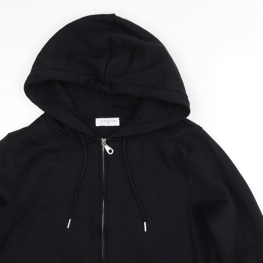 Papaya Womens Black Polyester Full Zip Hoodie Size M Zip