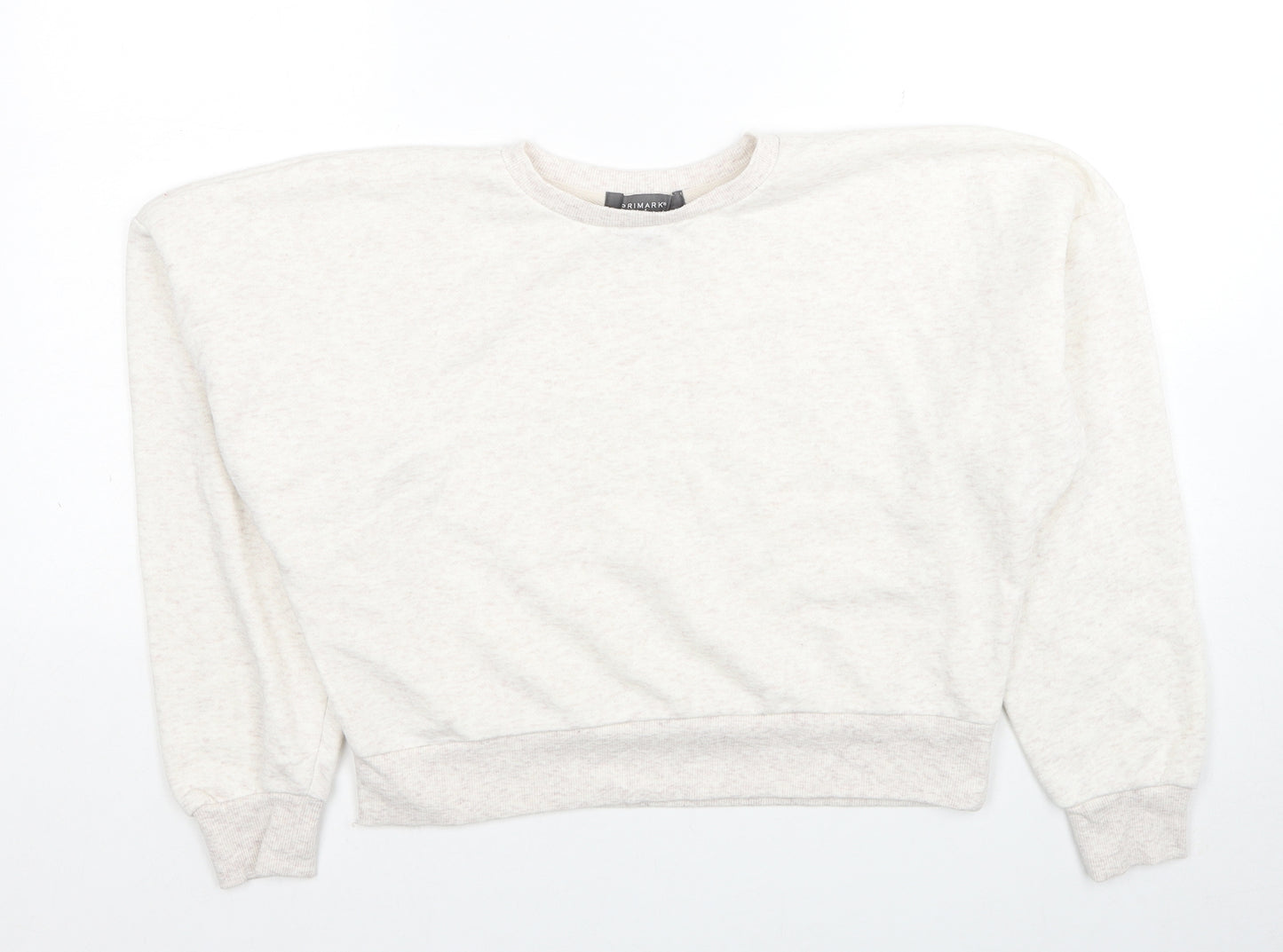 Primark Womens Ivory Polyester Pullover Sweatshirt Size XS Pullover - Cropped