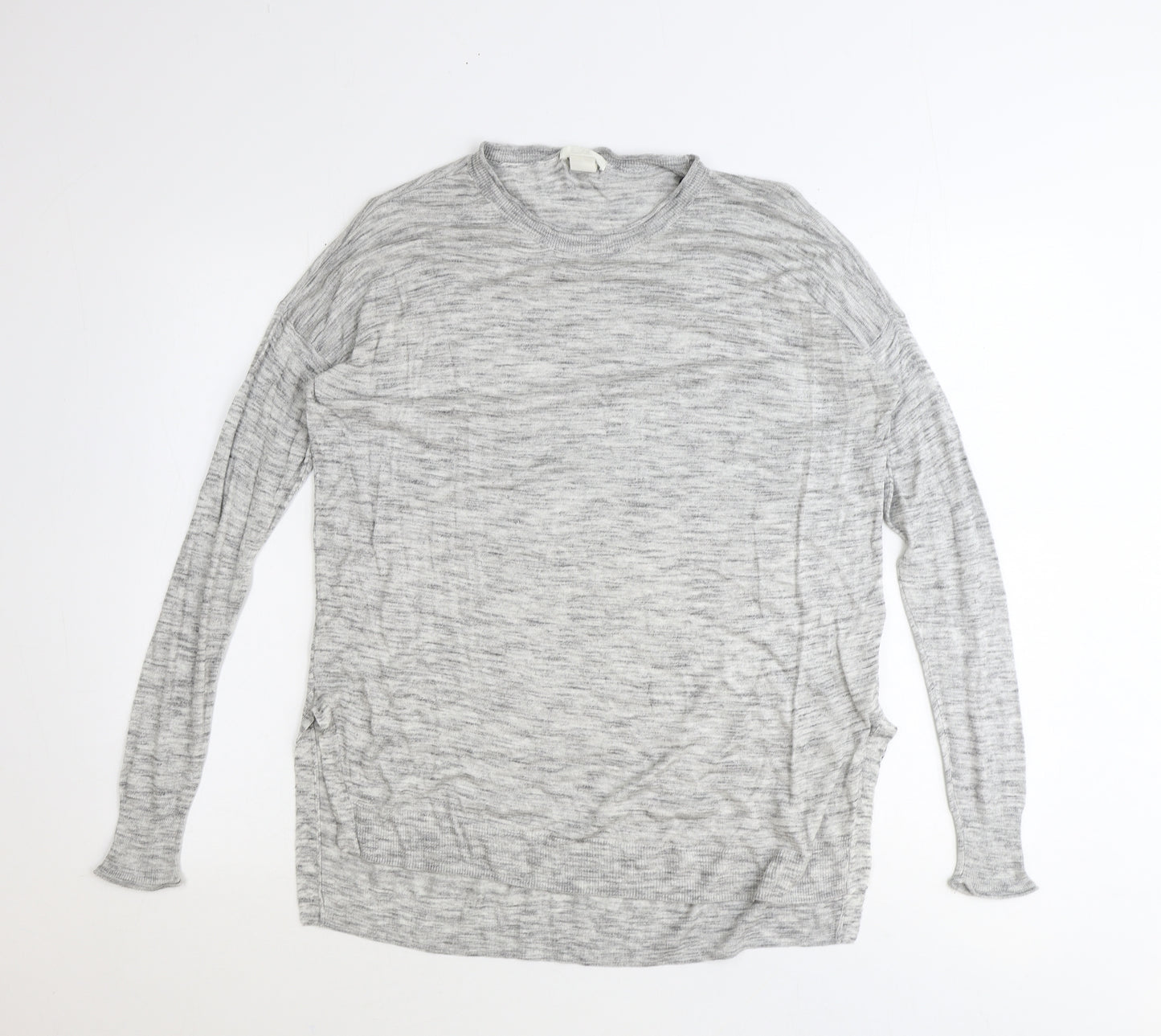 H&M Womens Grey Polyester Basic Blouse Size S Scoop Neck