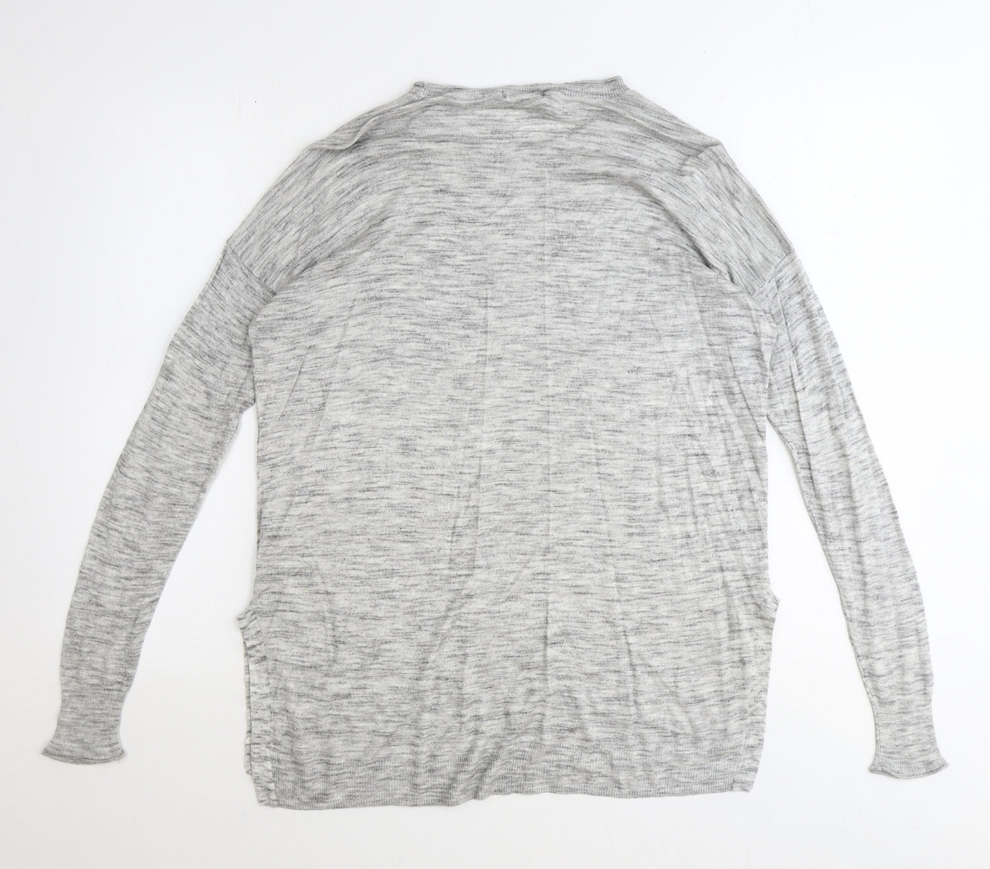 H&M Womens Grey Polyester Basic Blouse Size S Scoop Neck