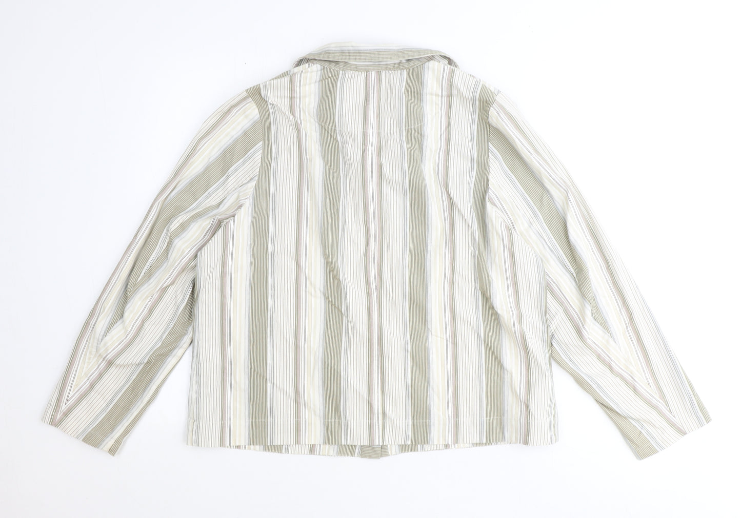 LauRie Mens Brown Striped Cotton Dress Shirt Size 44 Collared Button