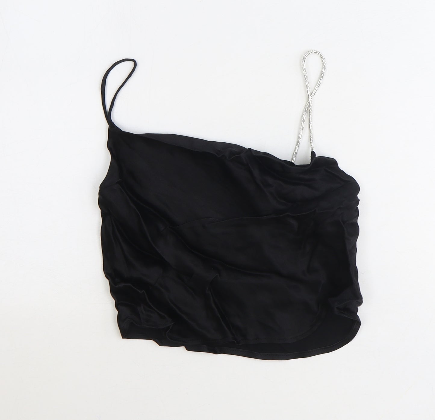 Zara Womens Black Polyester Cropped Tank Size XS Square Neck