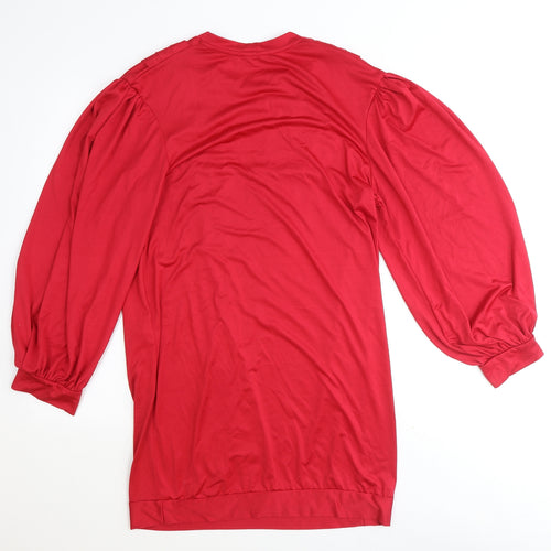 Zara Womens Red Polyester Shift Size 18 Round Neck Pullover