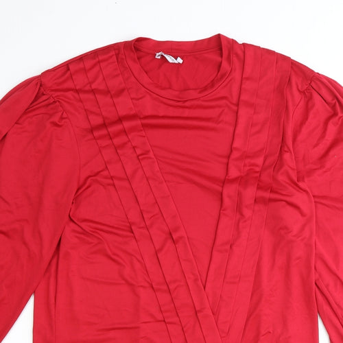 Zara Womens Red Polyester Shift Size 18 Round Neck Pullover