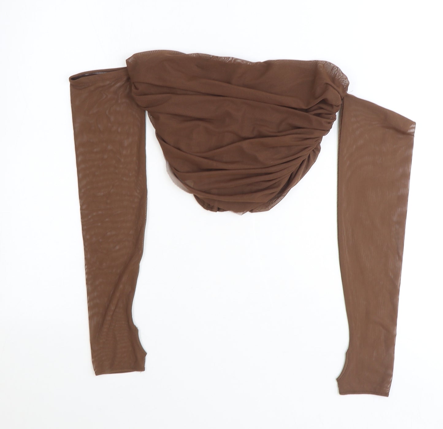 Zara Womens Brown Polyester Cropped Tank Size M Off the Shoulder