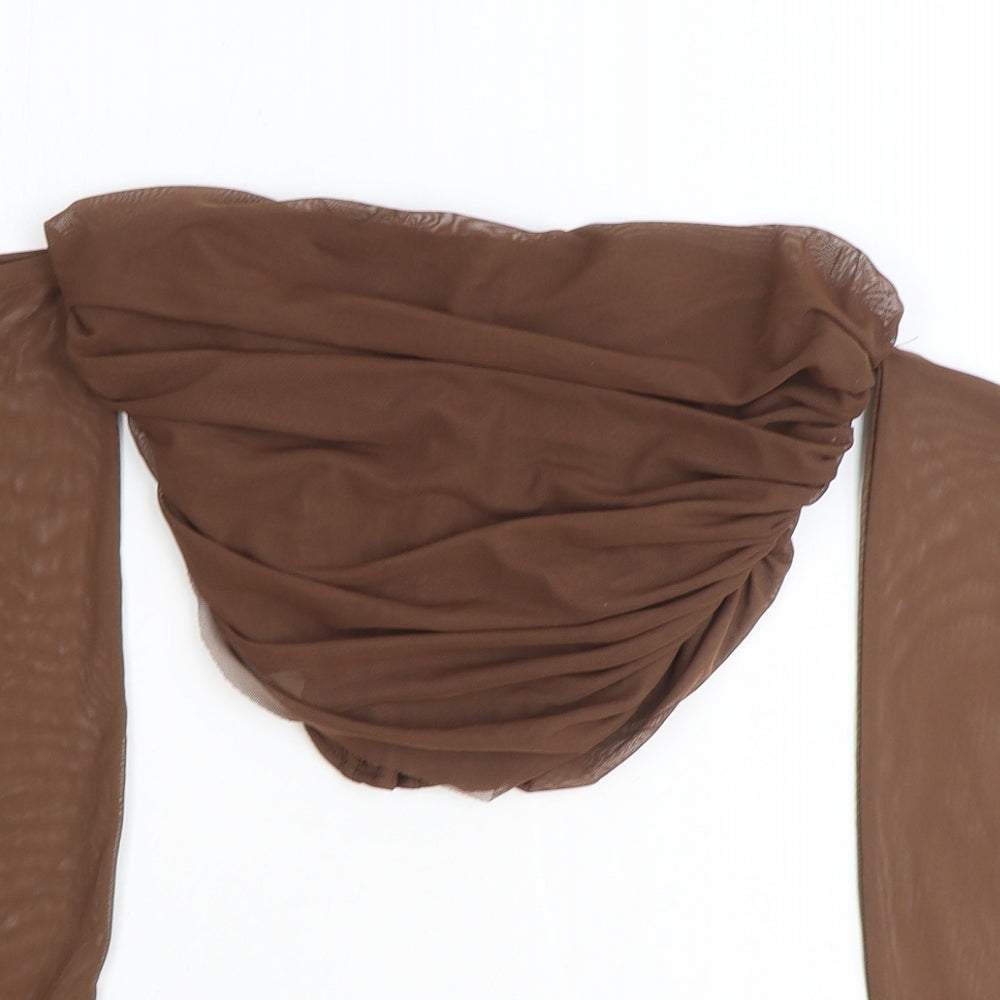 Zara Womens Brown Polyester Cropped Tank Size M Off the Shoulder