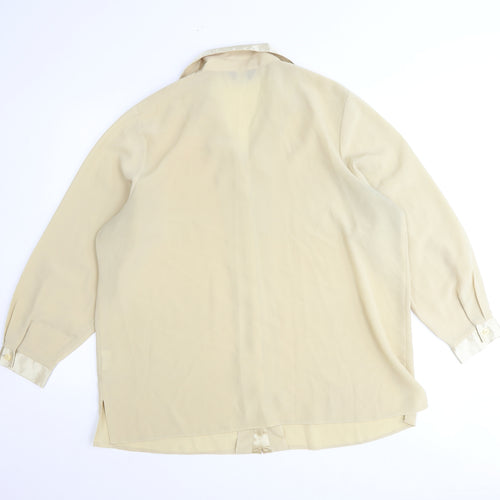 Collections Womens Beige Polyester Basic Button-Up Size 22 Collared