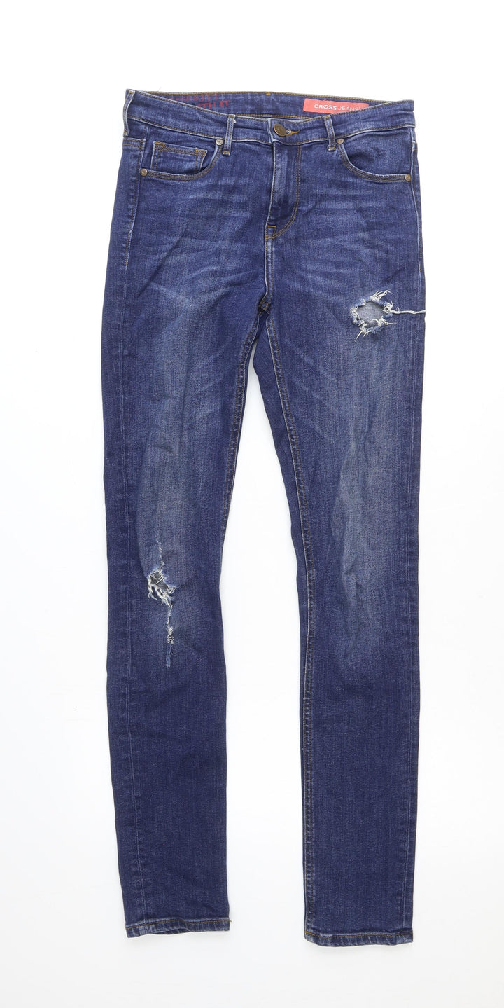 cross Jeans Womens Blue Cotton Skinny Jeans Size 29 in Regular Zip