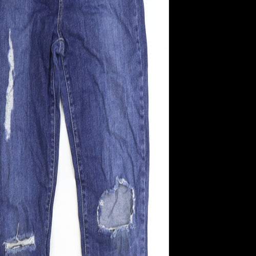 Brooke Womens Blue Cotton Straight Jeans Size 29 in Slim Zip