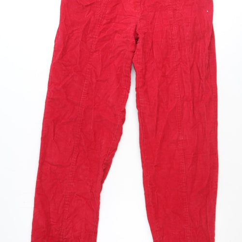 Simon Mens Red Cotton Trousers Size 27 in Regular Tie