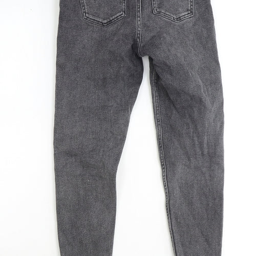 Marks and Spencer Womens Black Cotton Skinny Jeans Size 8 Slim Zip