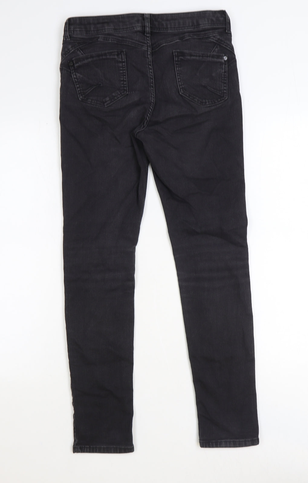 Per Una Womens Black Cotton Straight Jeans Size 12 Regular Zip