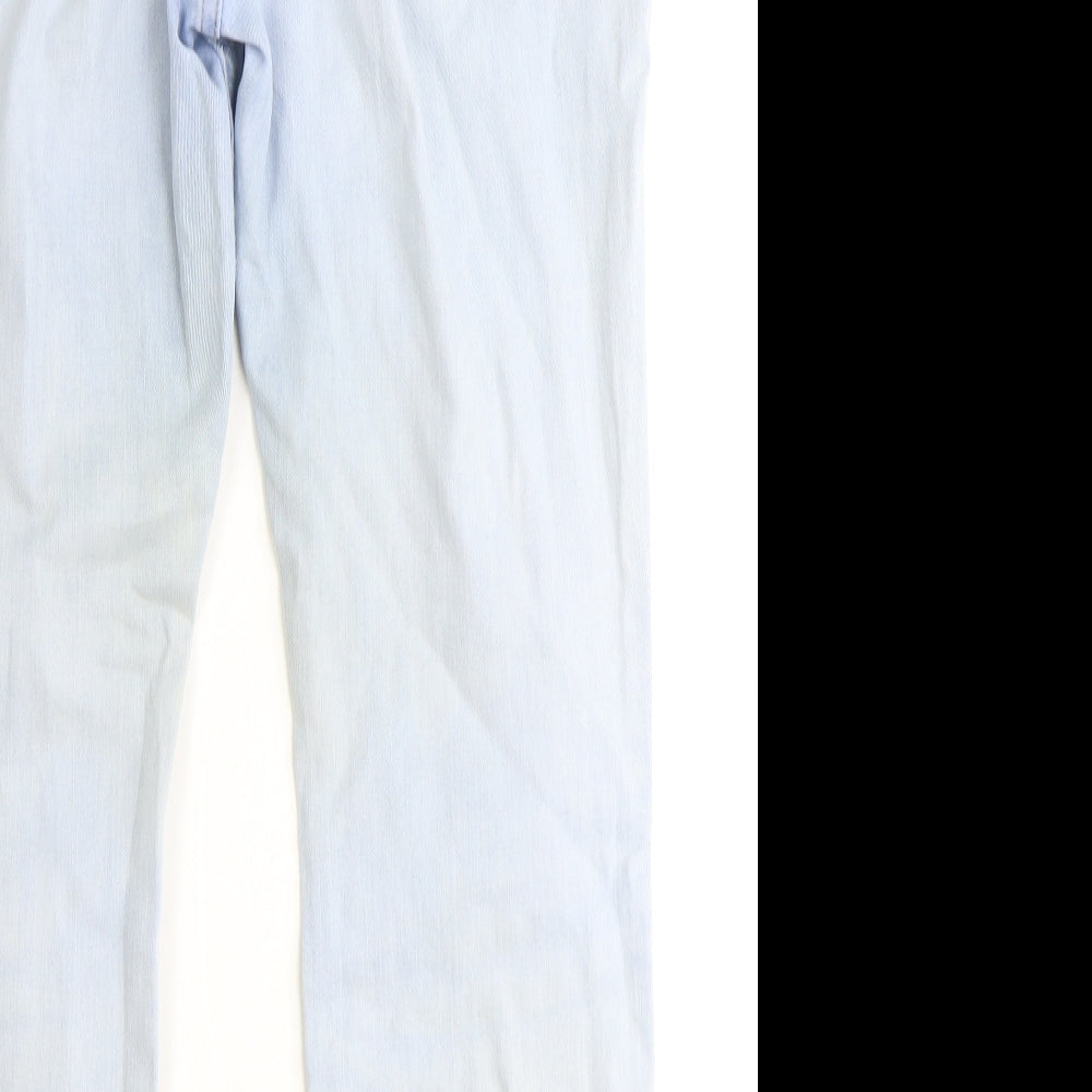 Marks and Spencer Womens Blue Cotton Straight Jeans Size 16 Regular Zip