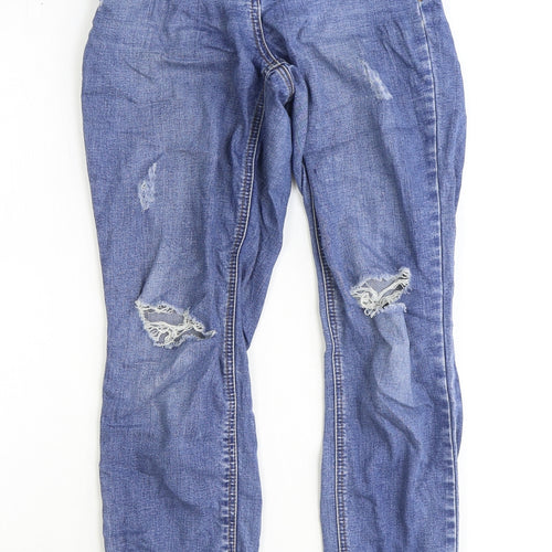 Denim Womens Blue Cotton Straight Jeans Size 8 Regular Zip