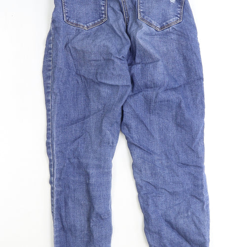Denim Womens Blue Cotton Straight Jeans Size 8 Regular Zip