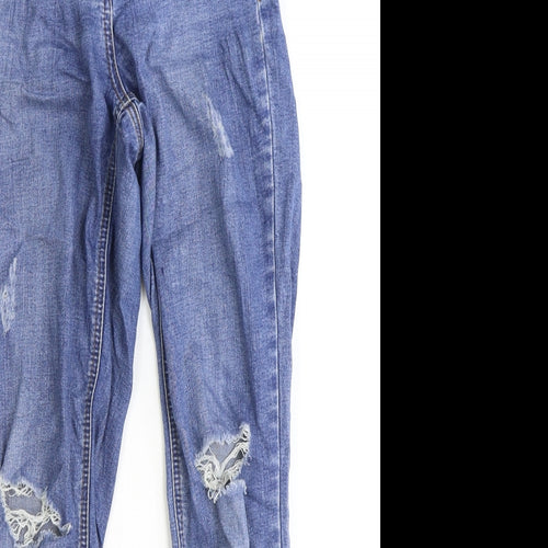 Denim Womens Blue Cotton Straight Jeans Size 8 Regular Zip