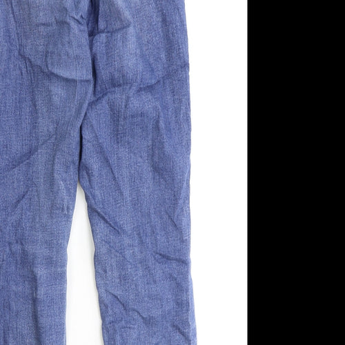 Denim Womens Blue Cotton Straight Jeans Size 8 Regular Zip