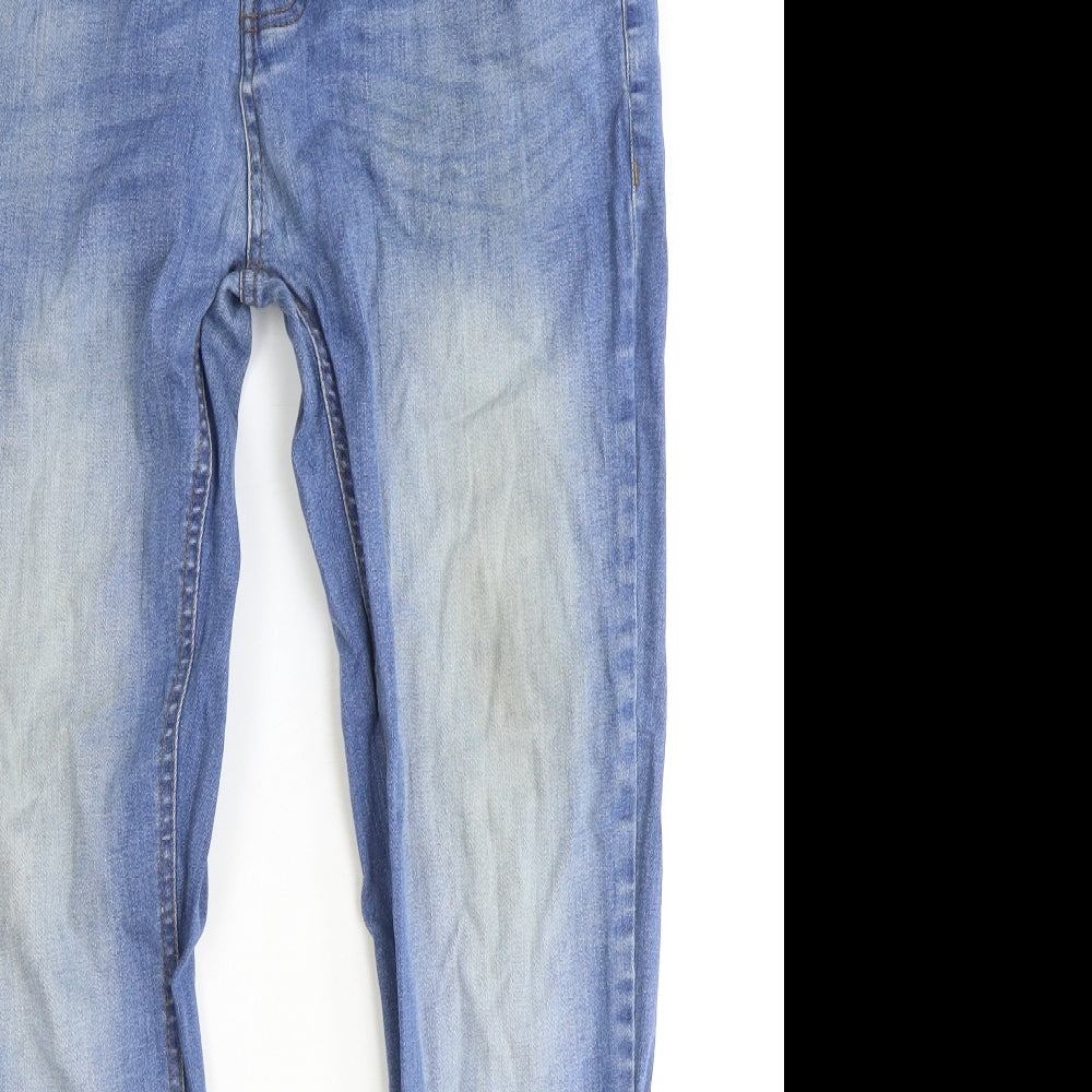 Denim & Co. Mens Blue Cotton Straight Jeans Size 34 in Slim Zip
