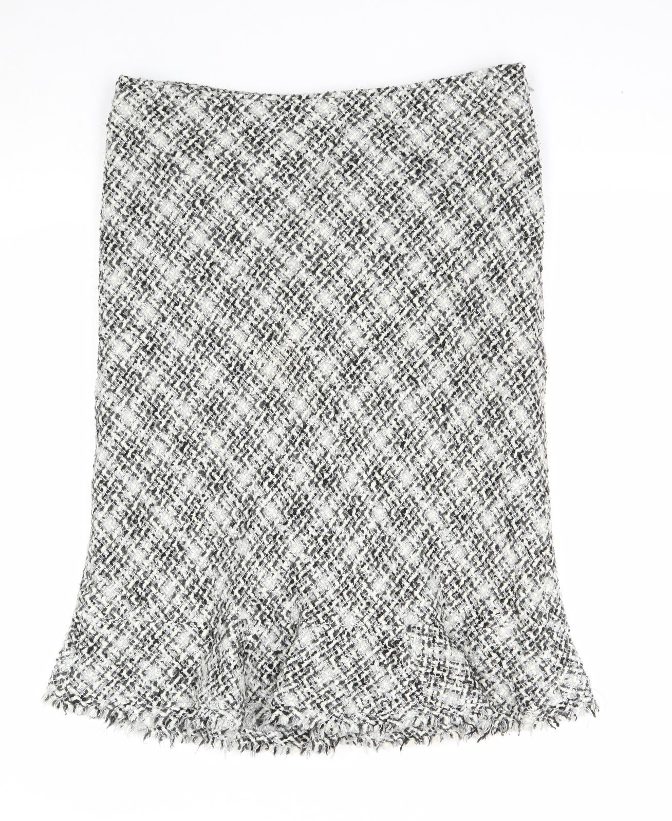 Per Una Womens Multicoloured Geometric Acrylic A-Line Skirt Size 14 Zip