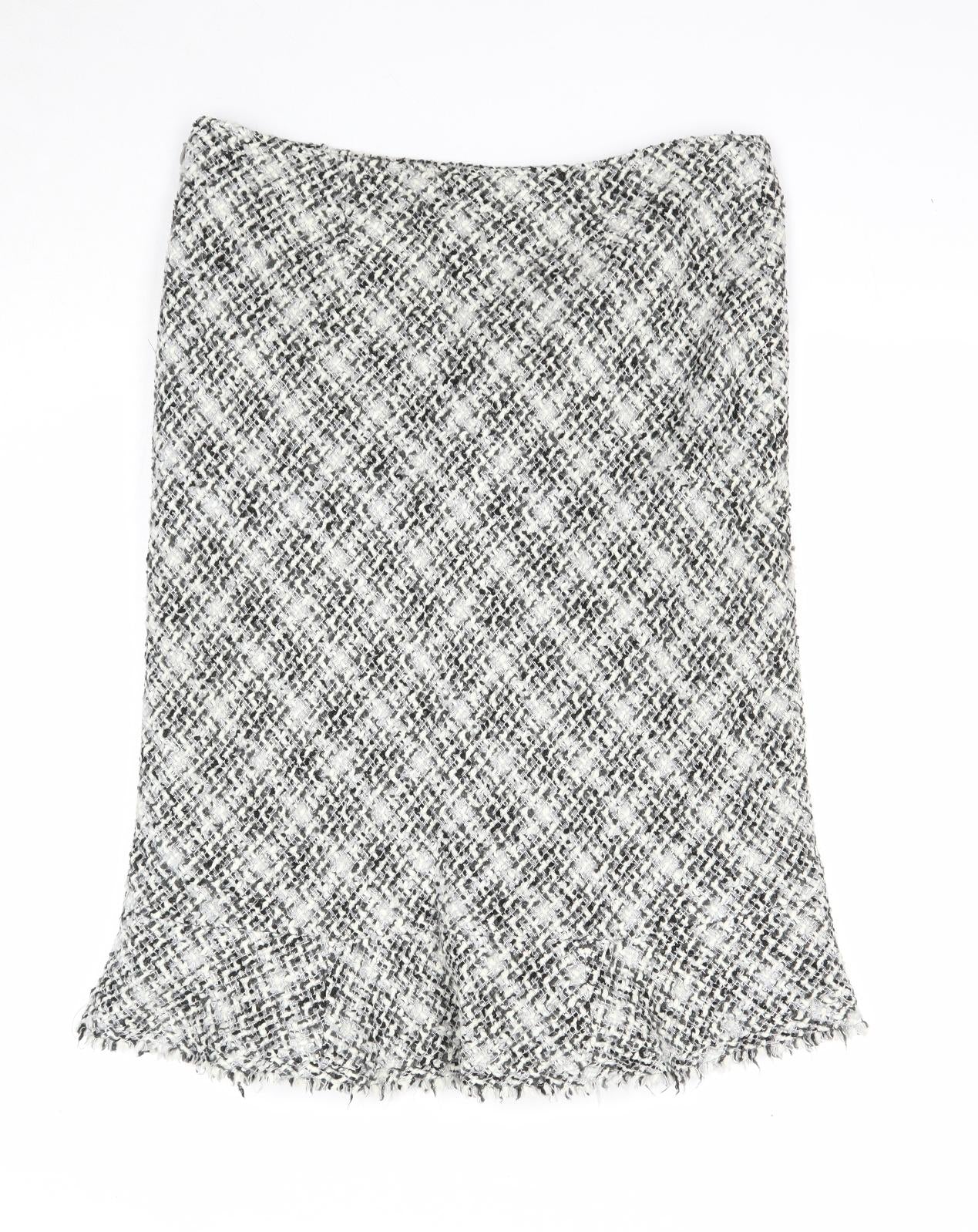 Per Una Womens Multicoloured Geometric Acrylic A-Line Skirt Size 14 Zip