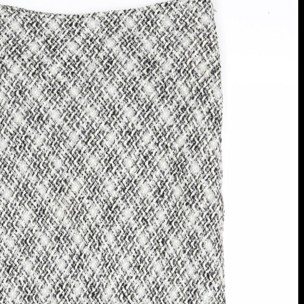 Per Una Womens Multicoloured Geometric Acrylic A-Line Skirt Size 14 Zip