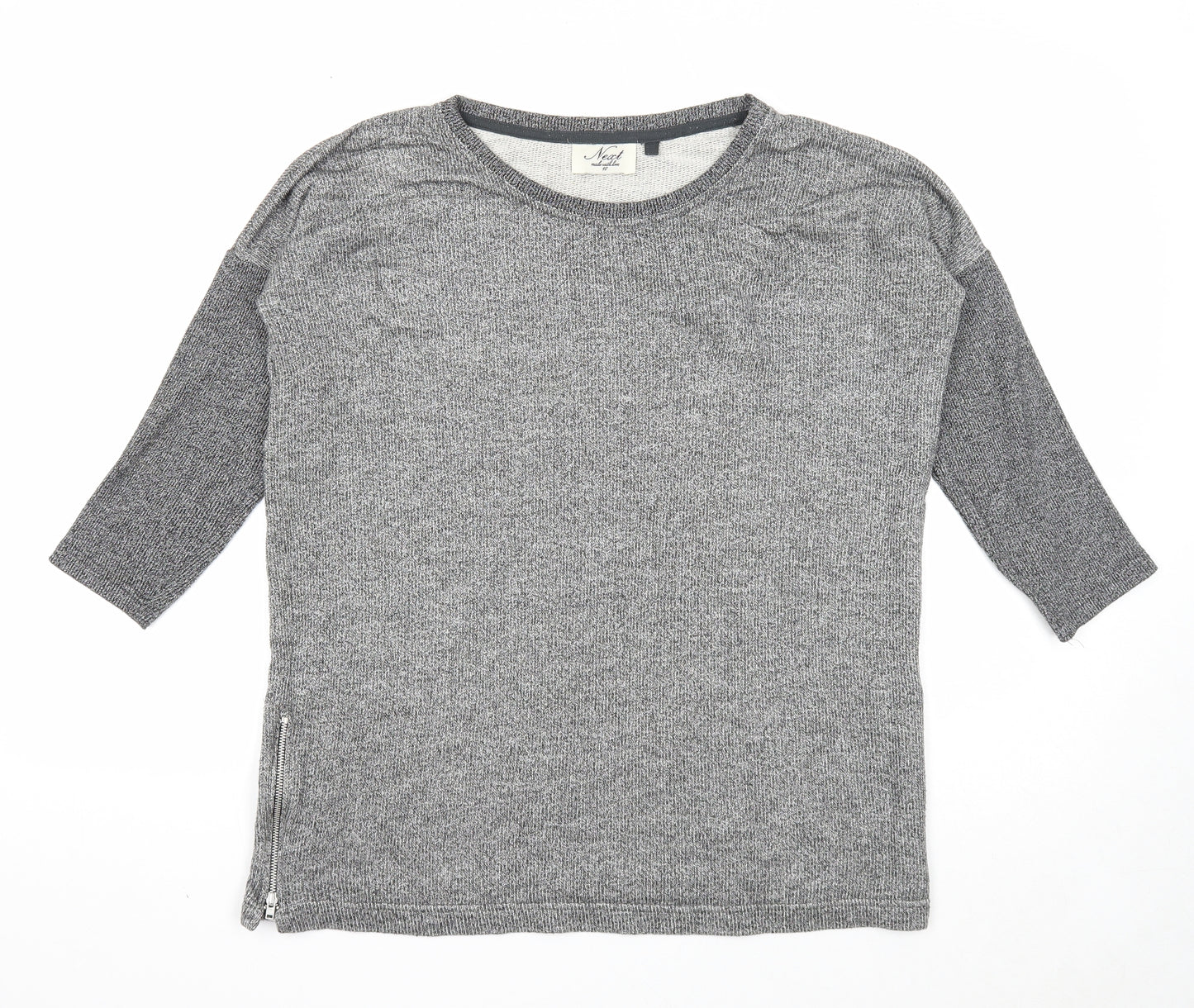 NEXT Womens Grey Round Neck Cotton Pullover Jumper Size 10