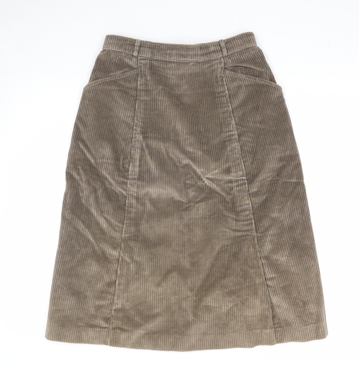 IMAGES Womens Brown Polyester A-Line Skirt Size 14 Zip
