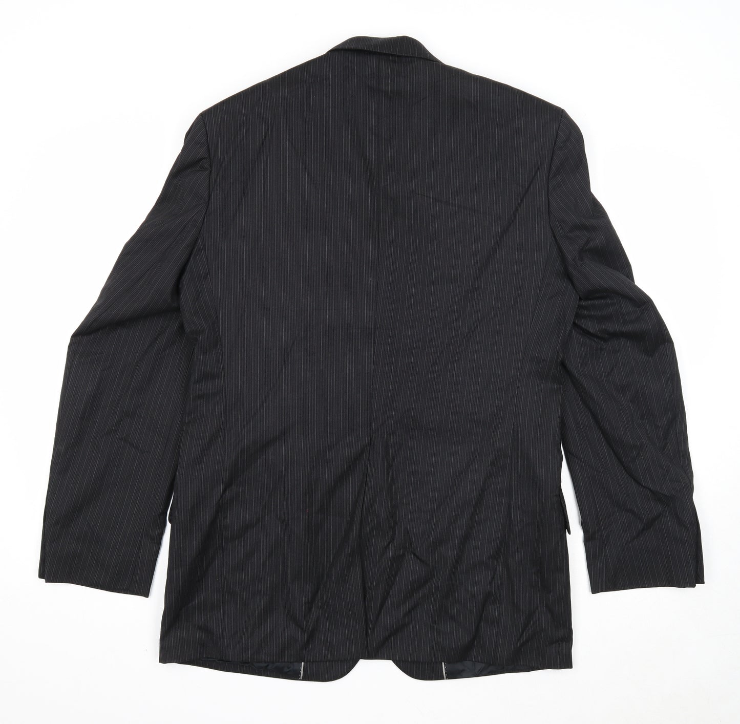 NEXT Mens Black Striped Polyester Jacket Suit Jacket Size 38 Regular