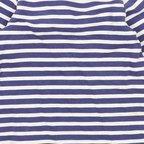 Lilly&Sid Girls Blue Striped Cotton Jumper Dress Size 5-6 Years Round Neck Pullover