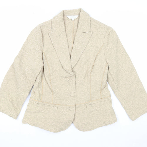 Marks and Spencer Womens Beige Jacket Blazer Size S Button