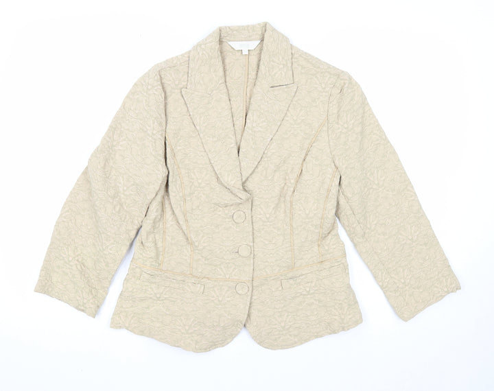 Marks and Spencer Womens Beige Jacket Blazer Size S Button